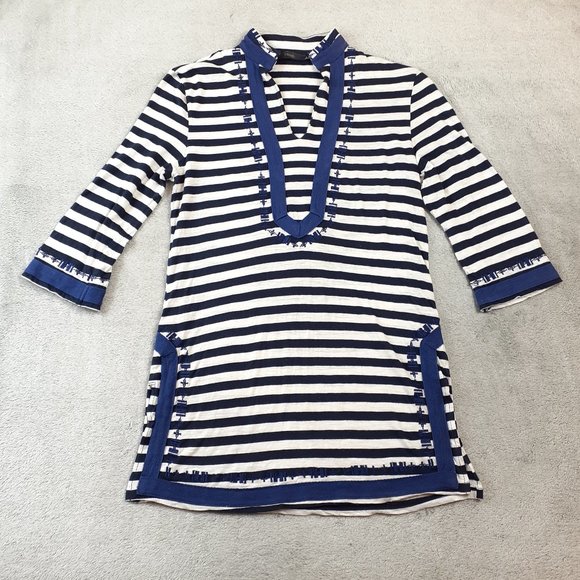 Anthro THML Boho 3/4 Sleeve Striped Tunic Top S - Picture 2 of 15